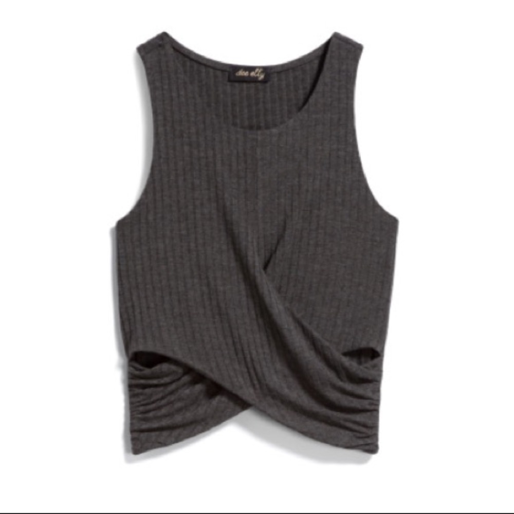 Grey Ribbed Crop Top Like New